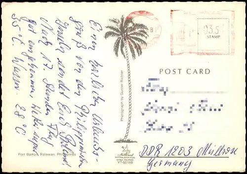 Postcard Philippines Philippines Port Barton Palawan Philippines 1975