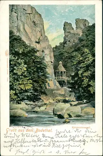 Ansichtskarte Thale (Harz) Kronentempel 1904