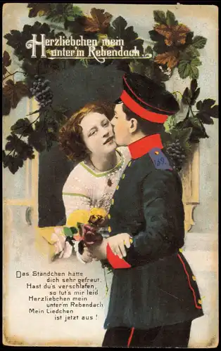 Militär & Soldatenleben: Herzliebchen mein unter'm Rebendach 1909