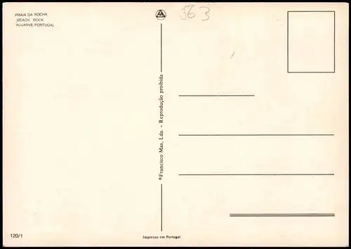Postcard Portimão PRAIA DA ROCHA BEACH ROCK 3 Bild 1965
