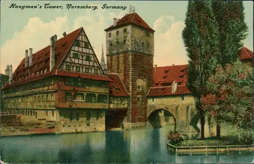 Ansichtskarte Nürnberg Henkersteg Hangman's Tower, Nuremberg, Germany 1920