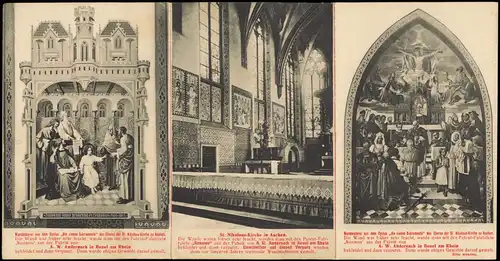 Ansichtskarte Aachen 3 teilige karte St. Nikolaus 1914