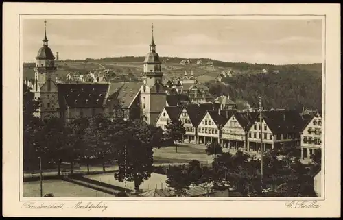 Ansichtskarte Freudenstadt Marktplatz 1928