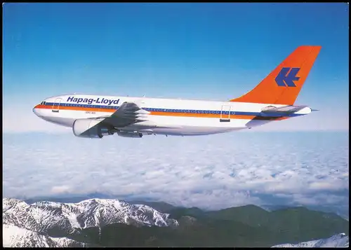 Ansichtskarte  Flugzeug Airplane Avion Hapag-Lloyd Airbus A 310-300 1985