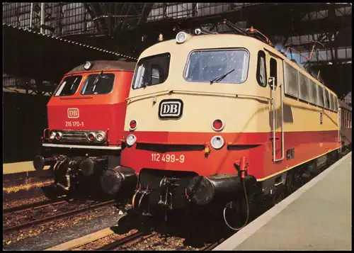 Verkehr KFZ - Eisenbahn Zug Lokomotive Diesel-Lok 216 und E-Lok 112 - 1986