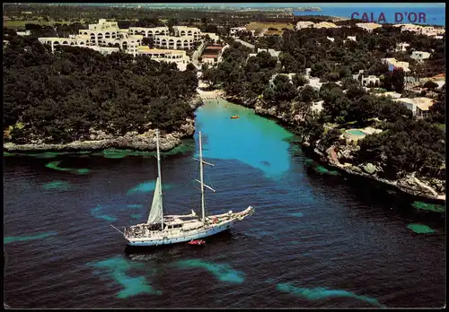 Postales CALA D' OR Luftbild Luftaufnahme Segelboot Mallorca 1978