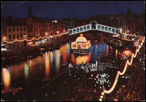 Venedig Venezia Das Nächtlich Fest auf dem Kanal Festa notturna in canale 1982