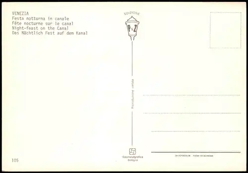 Venedig Venezia Das Nächtlich Fest auf dem Kanal Festa notturna in canale 1982