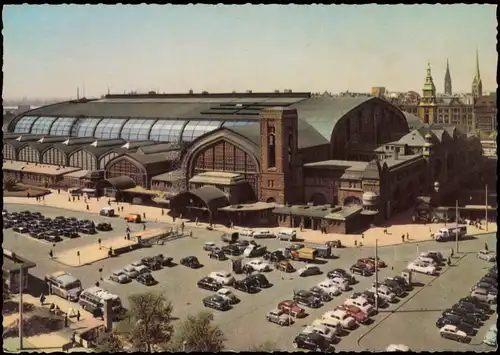 Ansichtskarte Hamburg Hauptbahnhof - Parkplatz 1968