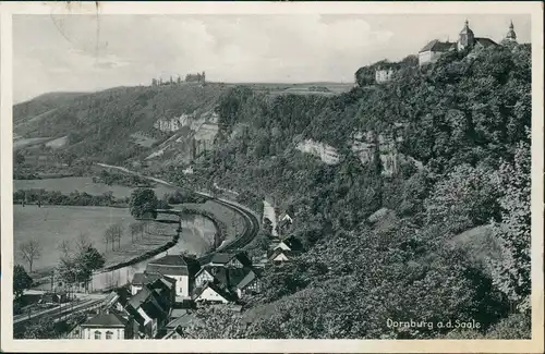 Ansichtskarte Dornburg-Camburg Stadt und Bahnstrecke 1922