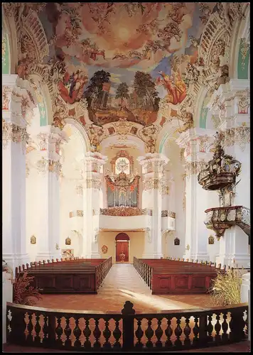 Bad Schussenried Wallfahrtskirche Steinhausen (Innenansicht, Deckengemälde) 1990