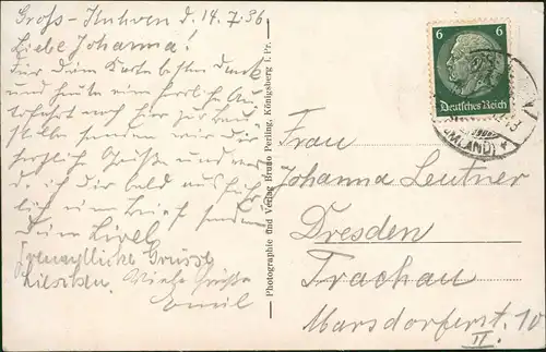 Postcard Kleinkuhren (Samland) Steilküste Samland Ostpreußen 1936