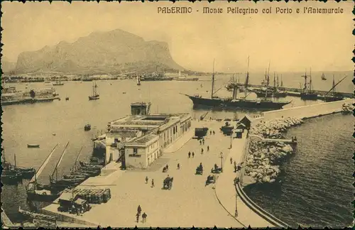 Palermo Palermo (Palermu) Monte Pellegrino col Porto e l'Antemurale 1922