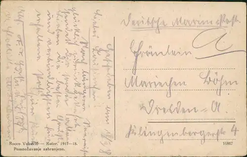 Postcard Herceg Novi Херцег Нови (Castelnuovo) Stadtpartie 1918