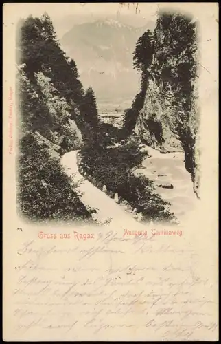 Ansichtskarte Bad Ragaz Taminaweg 1902