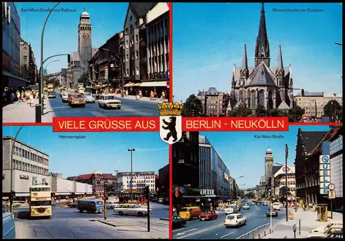 Neukölln-Berlin Rixdorf Mehrbildkarte Ortsansichten Berlin Neukölln 1980
