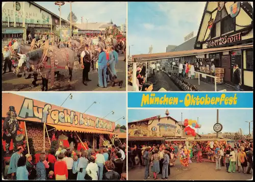 Ansichtskarte München Oktoberfest 4 Ansichten Mehrbildkarte 1970