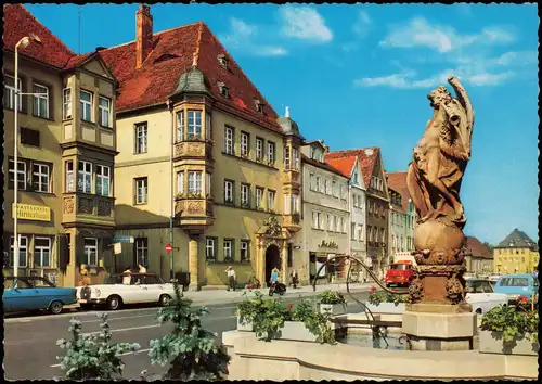 Ansichtskarte Bayreuth Marktplatz mit Altem Rathaus, Autos u.a. Mercedes 1975