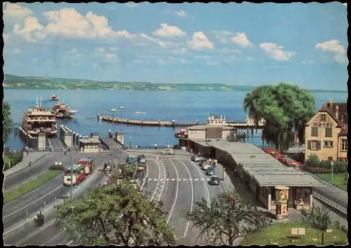 Ansichtskarte Staad-Konstanz Ortsansicht mit Auto-Fähre 1973