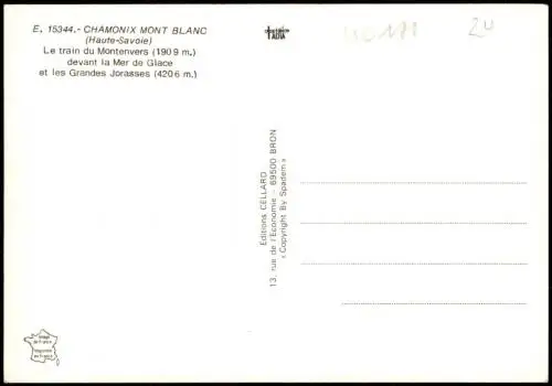 CPA Chamonix-Mont-Blanc Le train du Montenvers (1909 m.) 1999