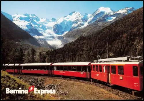 Ansichtskarte .Graubünden Der Bernina-Express" der Rhätischen Bahn 1999