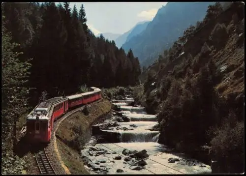 Ansichtskarte  Eisenbahn Schweiz: Zug Brig-Visp-Zermatt Bahn Brunegghorn 1980