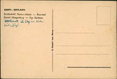 Postcard Narwa Narva Suvituskoht Narva-Jõesuu Kuursaal 1926