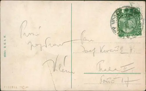 Postcard Groß Wossek Velký Osek Bahnhof, Straßen b. Kolin 1909