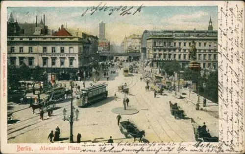 Ansichtskarte Mitte-Berlin Alexanderplatz - Stzraßenbahn 1905