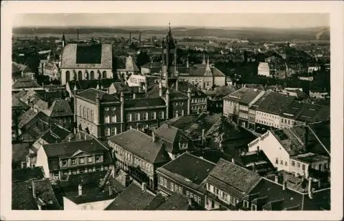 Ansichtskarte Kamenz Kamjenc Blick über die Stadt 1940  gel. Feldpost WK2