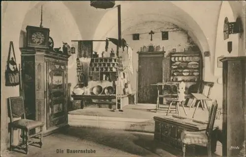 Ansichtskarte Saalfeld (Saale) Thüringisches Heimatmuseum - Stube 1926