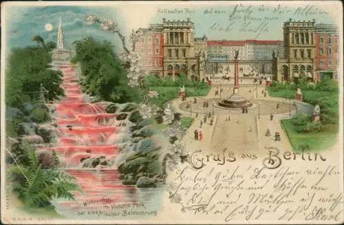 Litho AK Kreuzberg-Berlin Viktoriapark MB 1901   gel. n. Raudten Bz Breslau