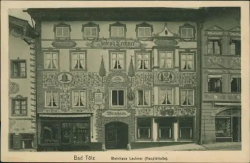 Ansichtskarte Bad Tölz Weinhaus Lechner Hauptstraße 1910