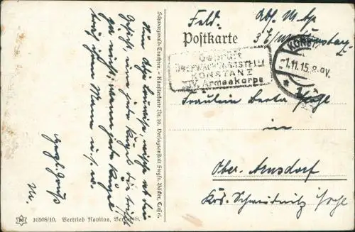 Schwarzwald Künstlerkarte - Kinder Schwarzwald 
Typen 1915  Feldpoststempel