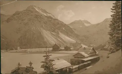 Ansichtskarte Arosa Bahnhof im Winter 1918