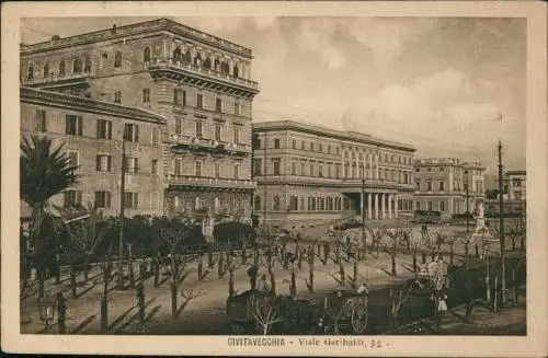 Cartoline Civitavecchia Viale Garibaldi 32 1925