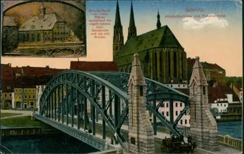Görlitz Zgorzelec Altstadtbrücke Relief Brückenpfeiler 2 Bild 1927