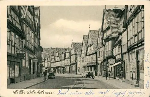 Ansichtskarte Celle Schuhstraße - Geschäfte 1959