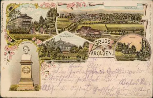 Ansichtskarte Litho AK Bad Arolsen Fischhaus Schlösser MB Gruss aus 1903