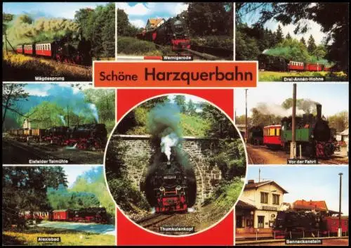 Schöne Harzquerbahn (Mehrbildkarte Harz-Ansichten Eisenbahn) 1993
