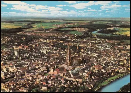 Ansichtskarte Ulm a. d. Donau Luftbild Gesamtansicht vom Flugzeug aus 1960