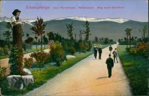 Bad Warmbrunn-Hirschberg (Schlesien)  Riesengebirge Weg nach Giersdorf. 1915