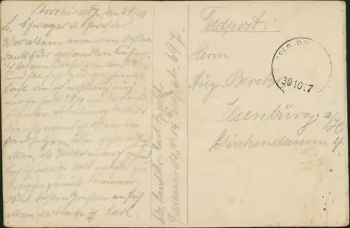 Ukraine  Karpaten Karpaty Karpaty Carpați Kárpátok 1915  gel. Feldpoststempel