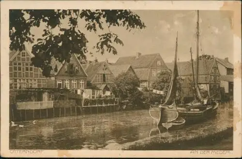 Ansichtskarte Otterndorf An der Medem 1913  gel. Bahnpoststempel