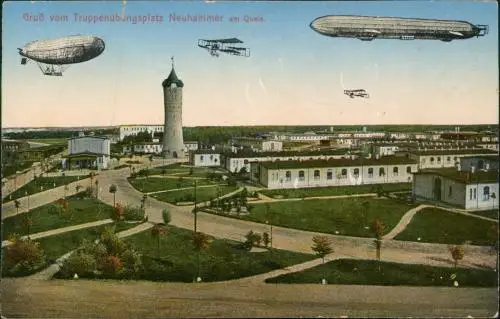 Neuhammer am Queis Świętoszów   Zeppelin Flugzeug 1916  gel. Feldpost Breslau