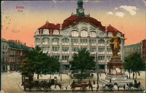 Ansichtskarte Mitte-Berlin Alexanderplatz Kaufhaus Tietz - Kutschen 1926