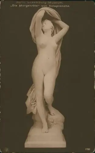,,Die Morgenröte" von Delaplanche. Statuen Plastik Erotik nackt 1912