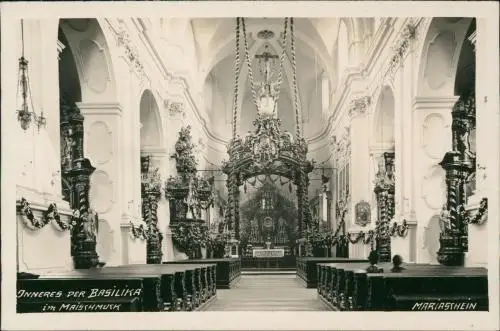 Mariaschein-Graupen Bohosudov Krupka Basilika im Maischmuck - Innen 1930