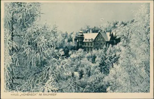 Ansichtskarte Bad Frankenhausen Haus Hoheneck im Raureif 1928