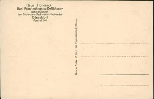 Ansichtskarte Bad Frankenhausen Haus Hoheneck im Raureif 1928